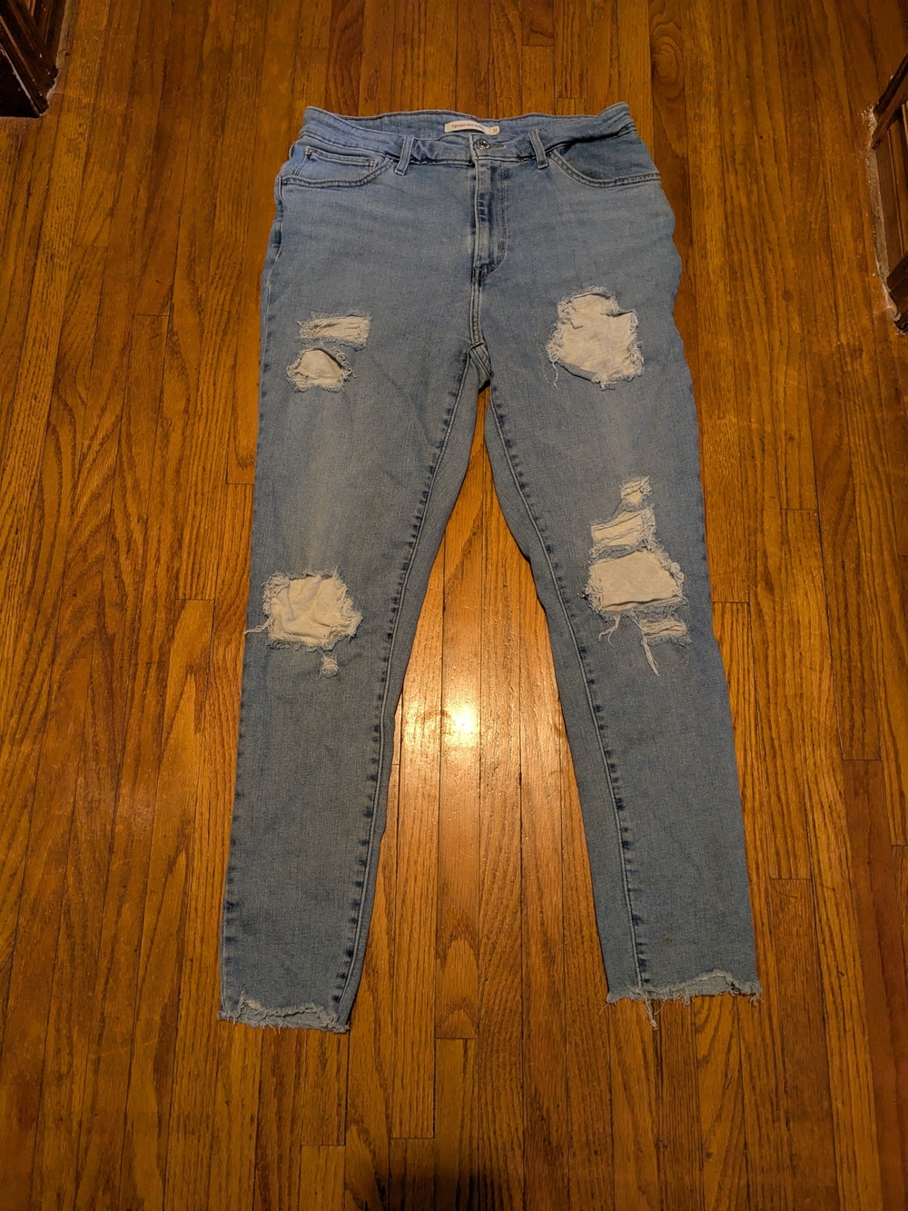 Levi's Patched Distressed Light Blue 721 Jeans